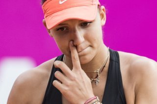 Rebeka Masarova s'est inclinée en 16es de finale à Miami KEYSTONE/PETER SCHNEIDER